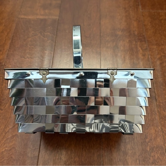 Vintage Dorset Rex 50s Silver Metal Basket Weave Lattice Box Purse - Picture 3 of 16